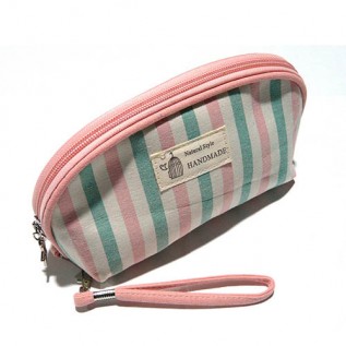 Косметичка Полоска овал 1ШТ. B5112-pinkgreen