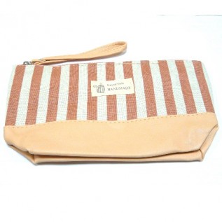 Косметичка Полоска Комбінована 1ШТ. B5108-Dz2-peach